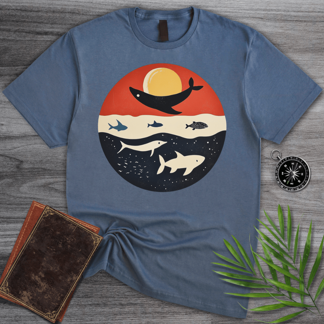 T-Shirt Heather Indigo / S Cute Marine Mammals Graphic T-Shirt