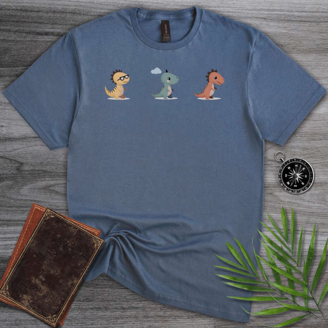 T-Shirt Heather Indigo / S Cute Mini Dinosaurs T-Shirt