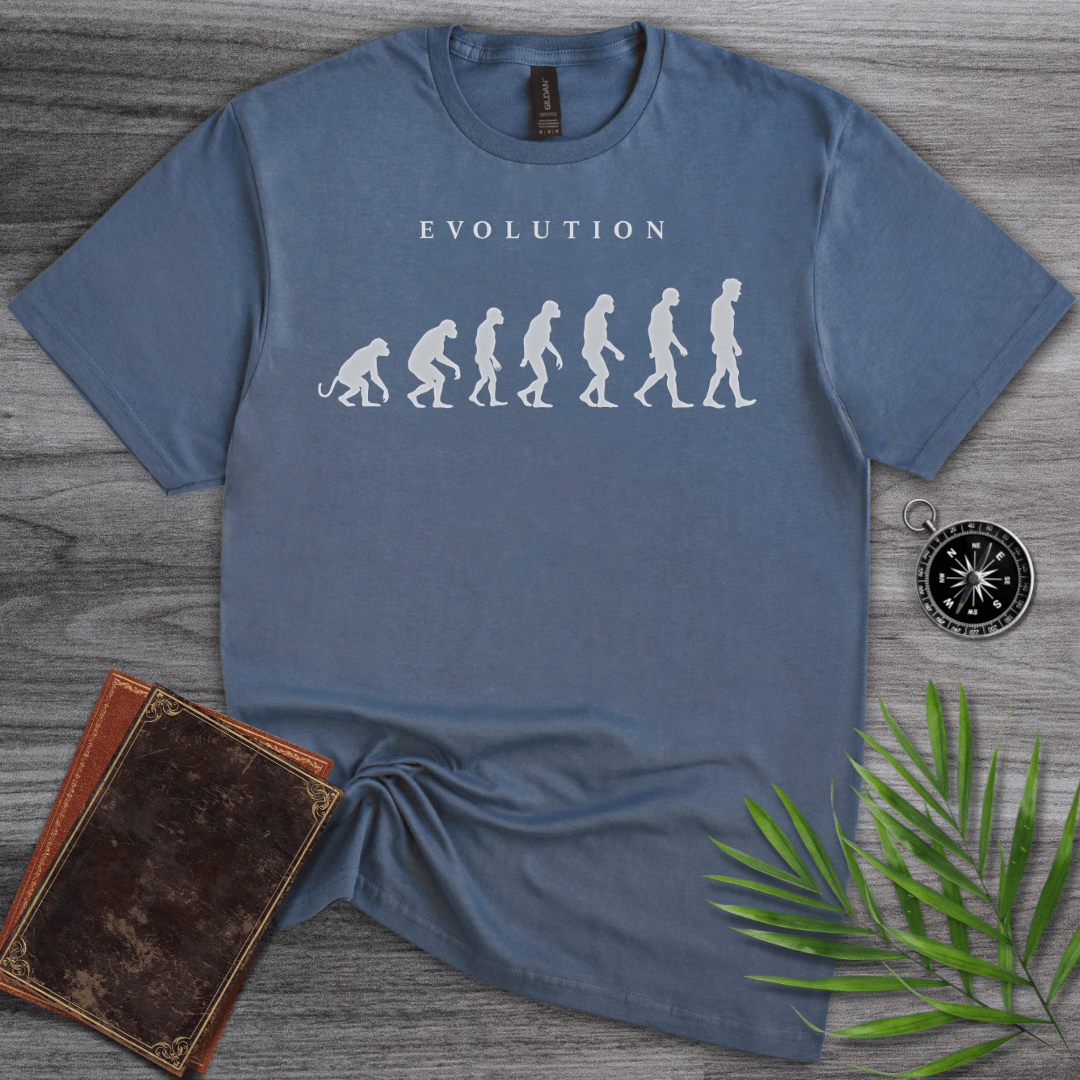 T-Shirt Heather Indigo / S Evolution Towards Homo-Sapiens T-Shirt