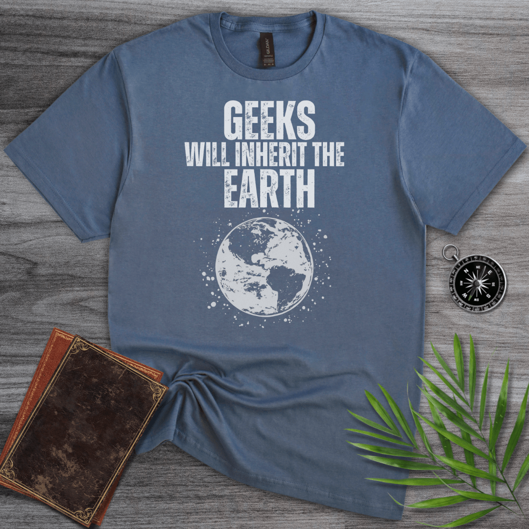 T-Shirt Heather Indigo / S Geeks Will Inherit The Earth! Graphic T-Shirt