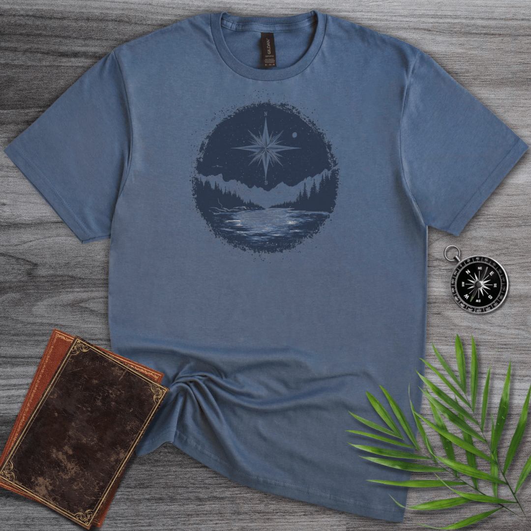 T-Shirt Heather Indigo / S Geography: Compass Graphic T-Shirt