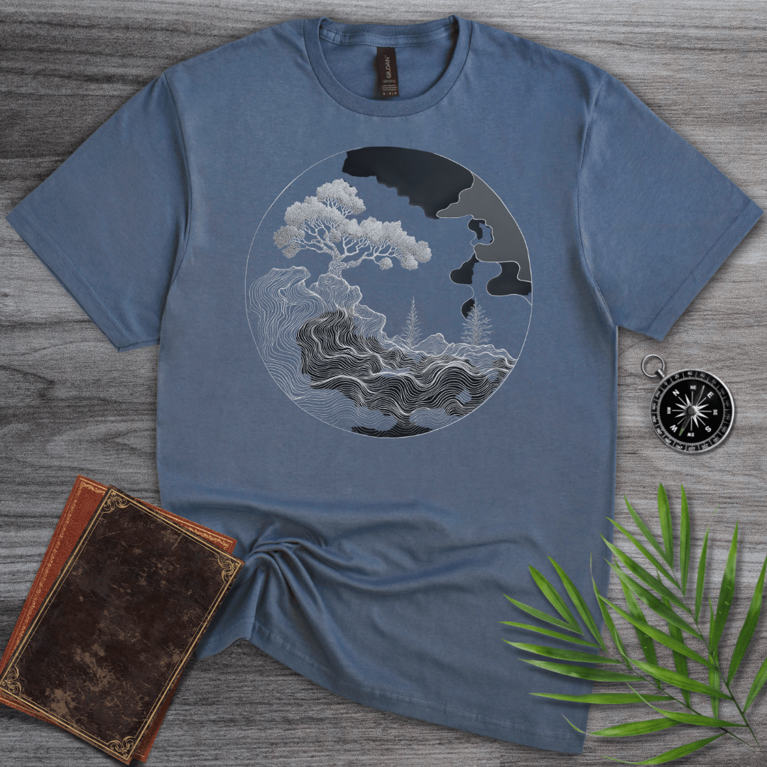 T-Shirt Heather Indigo / S Geography: Earth & Environment Line Art T-Shirt