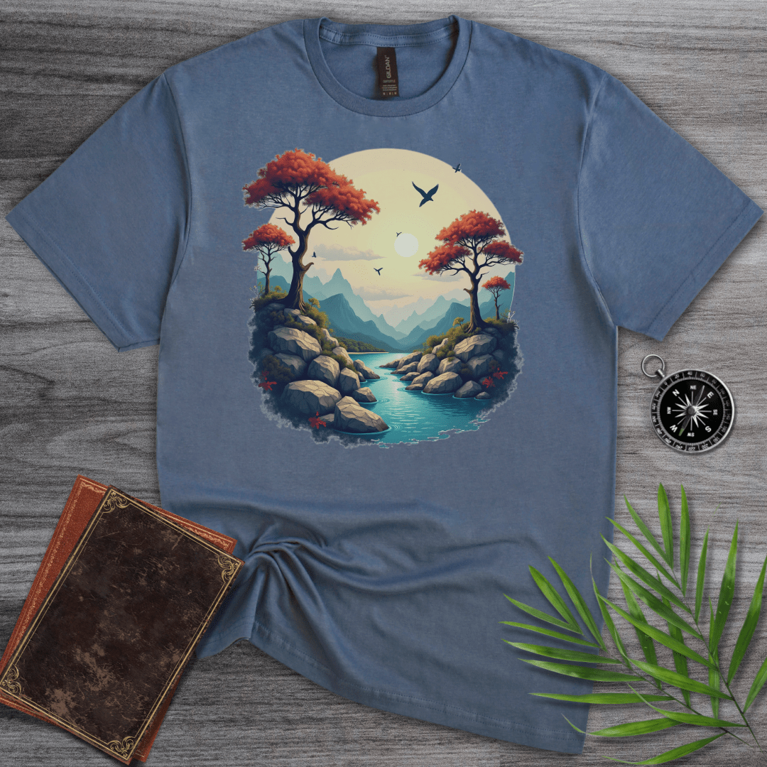 T-Shirt Heather Indigo / S Geomorphic Environments: Autumn Landscape T-Shirt