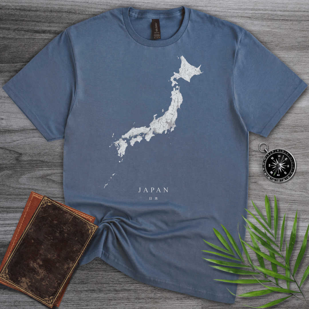 T-Shirt Heather Indigo / S Japan Map T-Shirt