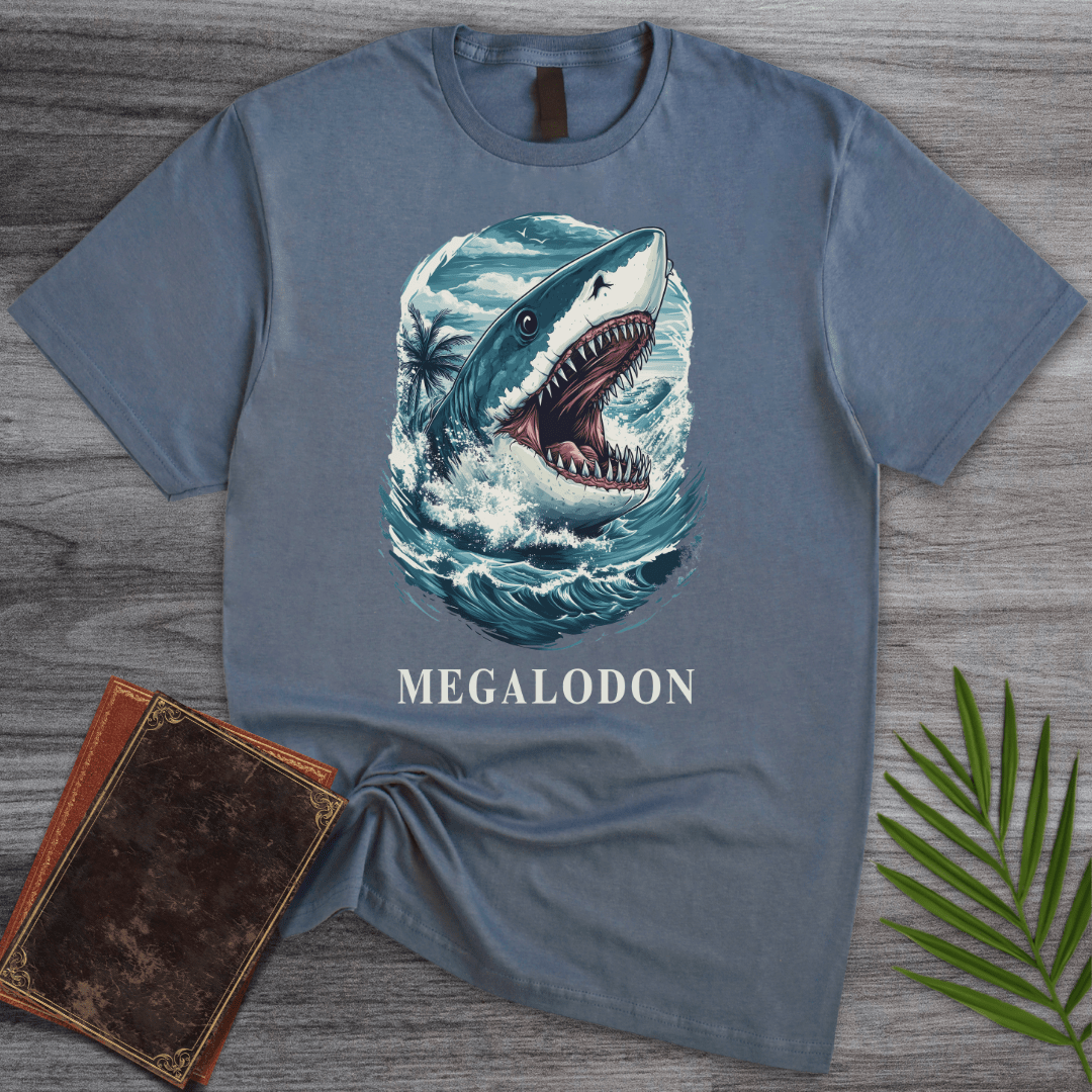T-Shirt Heather Indigo / S Jaws of History: Megalodon T-Shirt