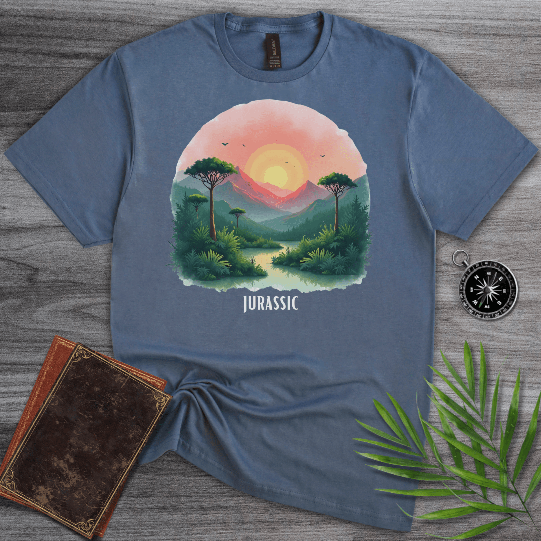 T-Shirt Heather Indigo / S Jurassic Sunset Environment Graphic T-Shirt