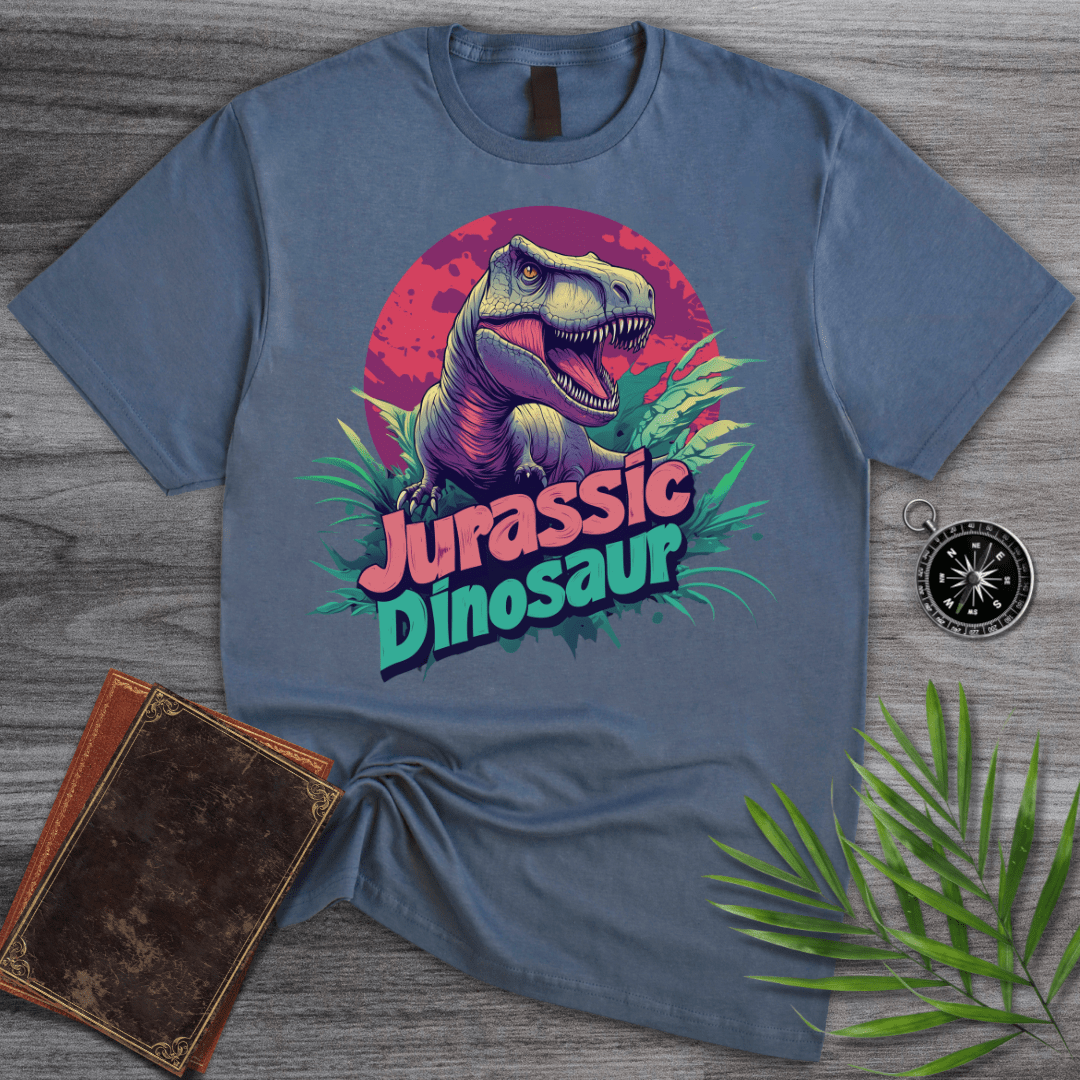 T-Shirt Heather Indigo / S Jurassic Tyrannosaurus Rex Dinosaur T-Shirt