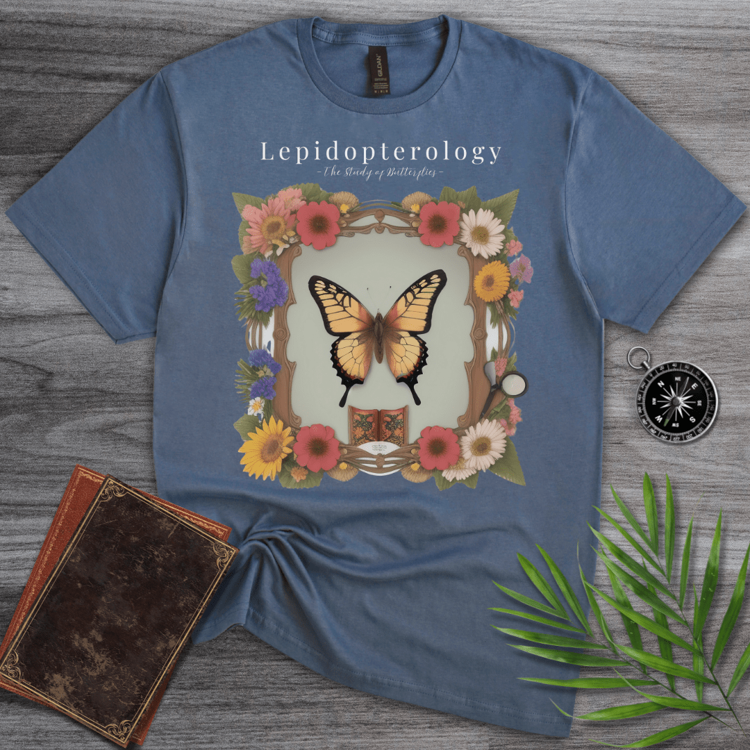 T-Shirt Heather Indigo / S Lepidopterology Frame T-Shirt