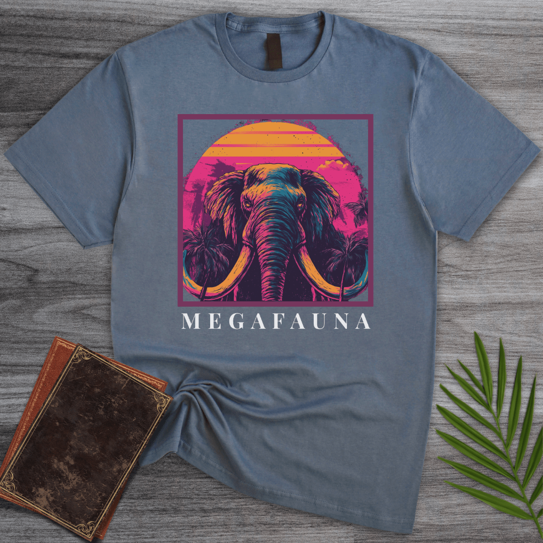 T-Shirt Heather Indigo / S Megafauna Mammoth at Dusk T-Shirt