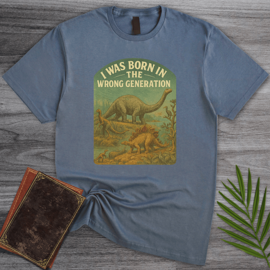 T-Shirt Heather Indigo / S Mesozoic: Born in the Wrong Generation T-Shirt