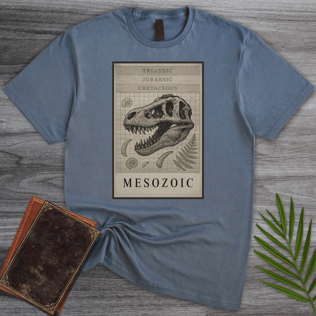 T-Shirt Heather Indigo / S Mesozoic Skull Study T-Shirt