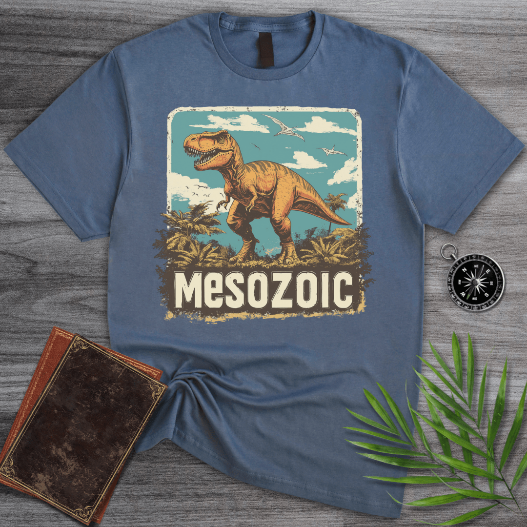 T-Shirt Heather Indigo / S Mesozoic T-Rex 1990's Vintage T-Shirt