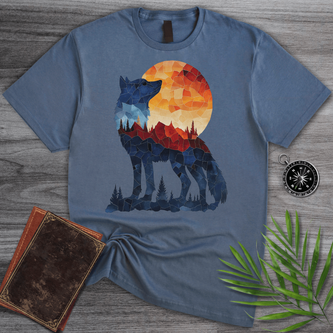 T-Shirt Heather Indigo / S Mosaic Silhouette Dire Wolf T-Shirt
