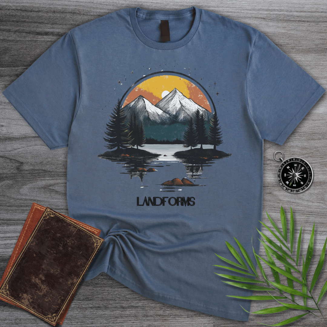 T-Shirt Heather Indigo / S Mountain Landforms & Landscapes T-Shirt