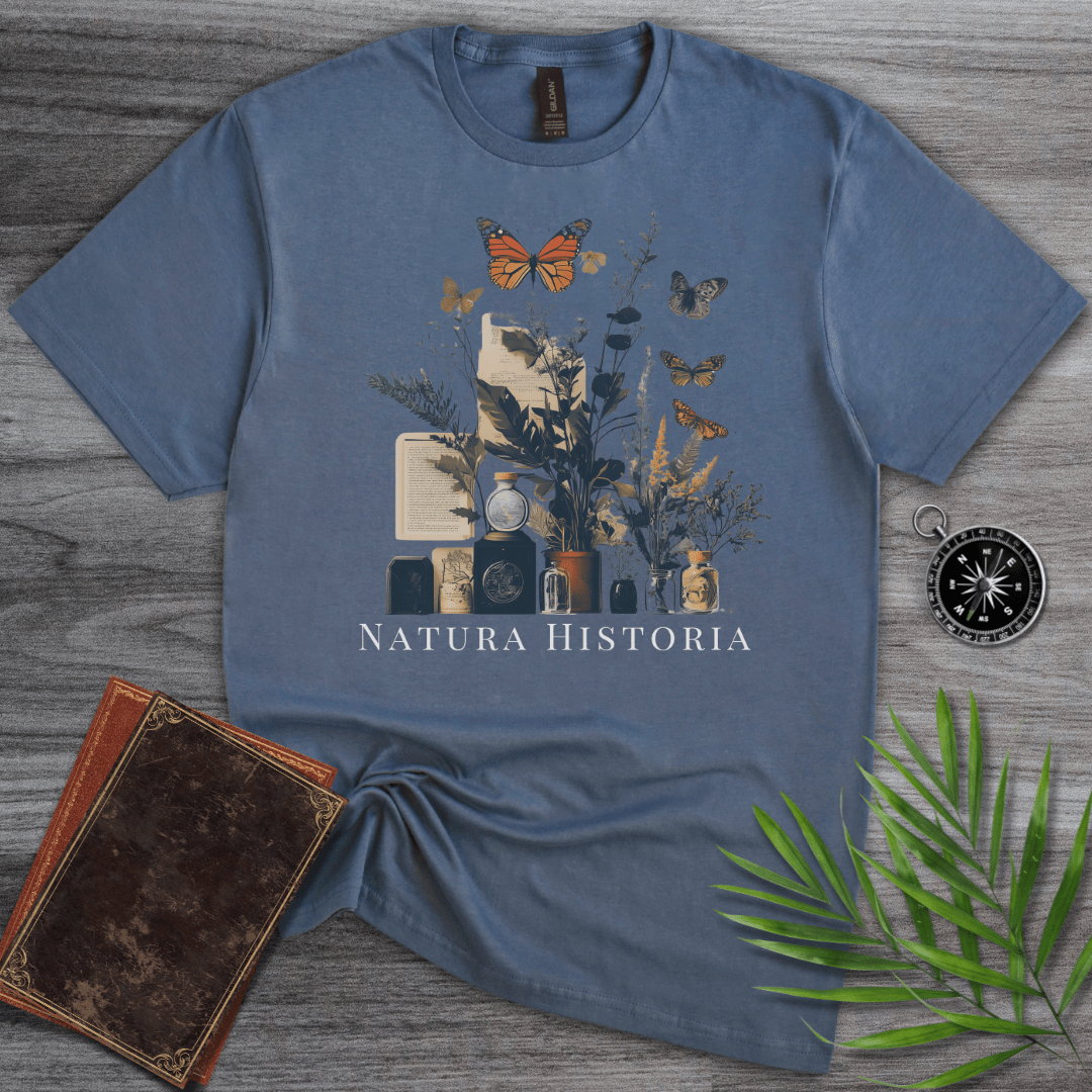 T-Shirt Heather Indigo / S Natura Historia Butterfly & Nature T-Shirt