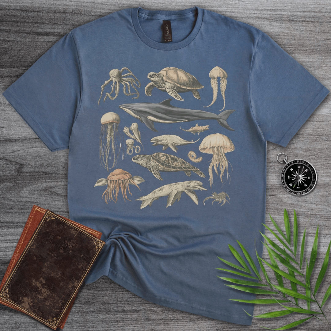 T-Shirt Heather Indigo / S Natural History Creatures of the Ocean T-Shirt