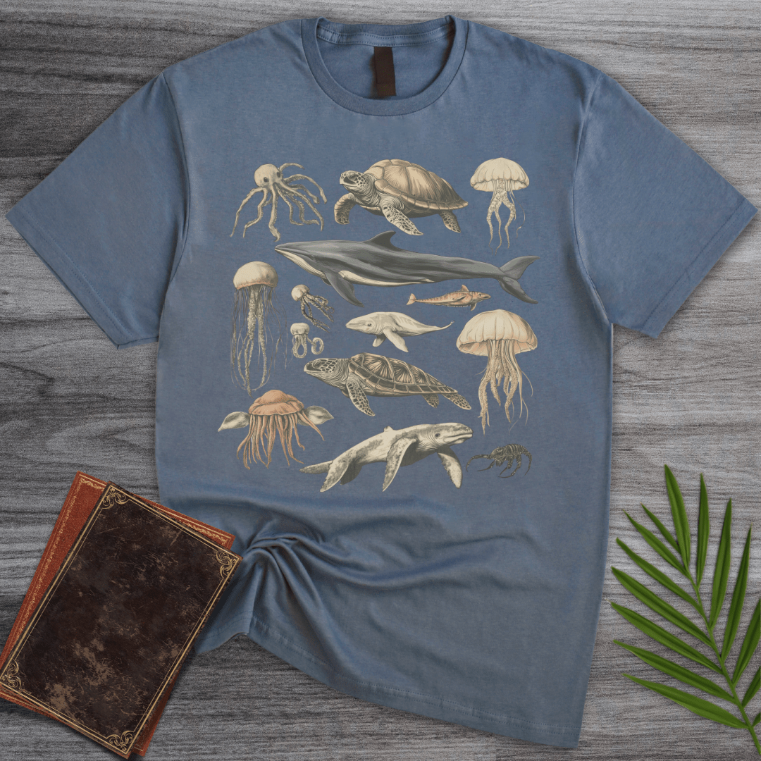 T-Shirt Heather Indigo / S Natural History Creatures of the Ocean T-Shirt