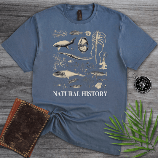 T-Shirt Heather Indigo / S Natural History T-Shirt: Prehistoric Fossils