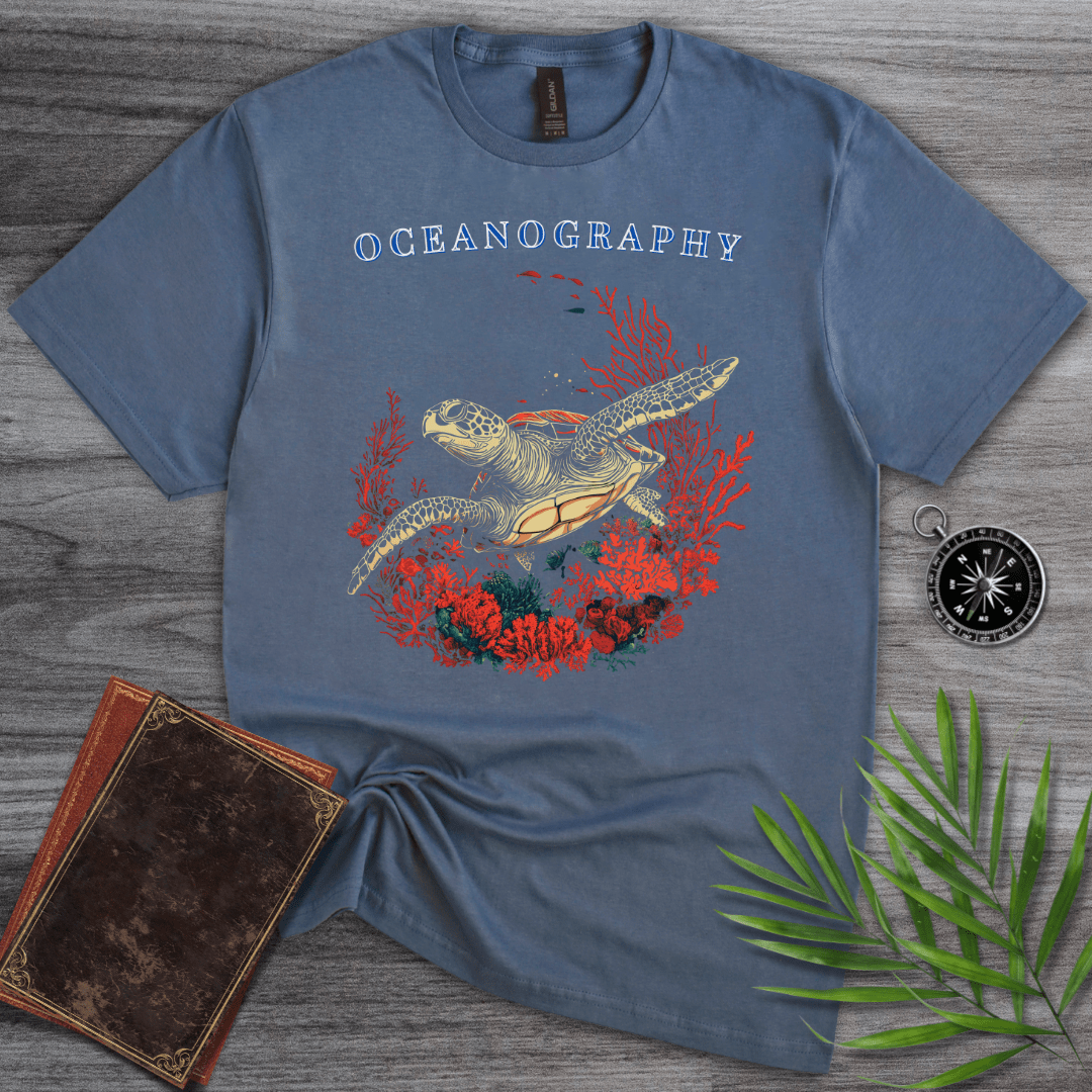 T-Shirt Heather Indigo / S Oceanography Coral Turtle T-Shirt