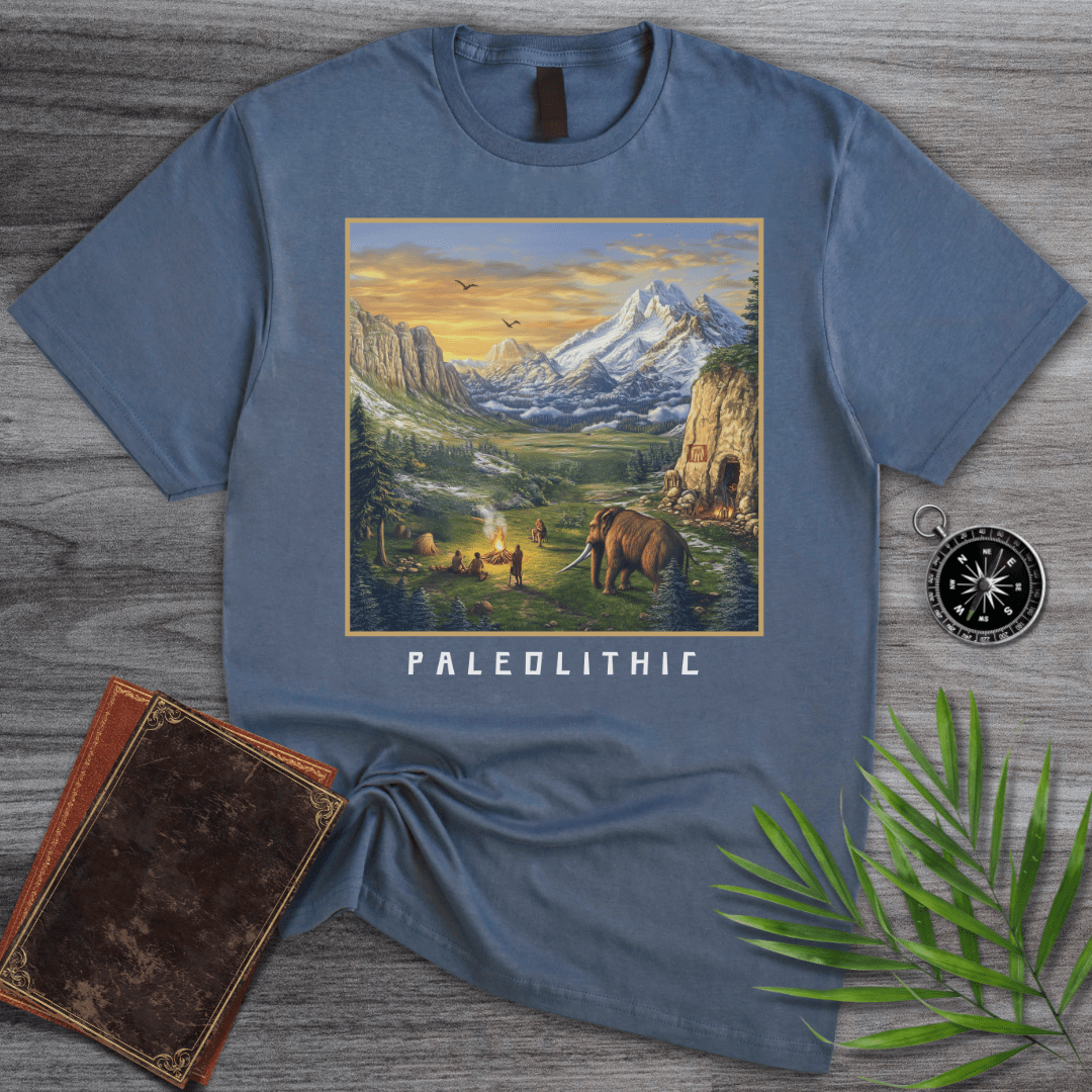 T-Shirt Heather Indigo / S Paleolithic Ancient Settlement T-Shirt