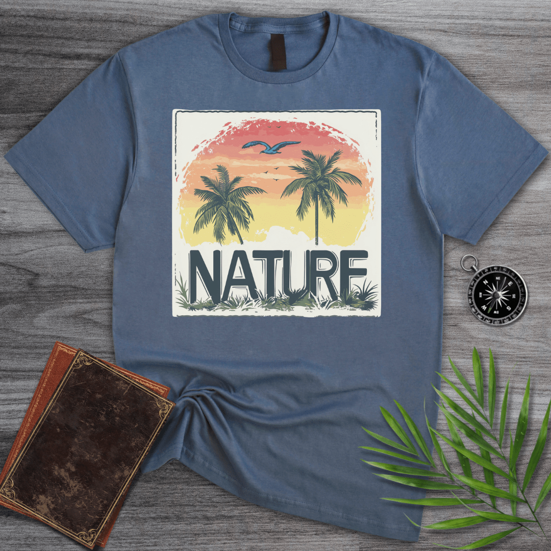 T-Shirt Heather Indigo / S Palm Nature Sunset T-Shirt