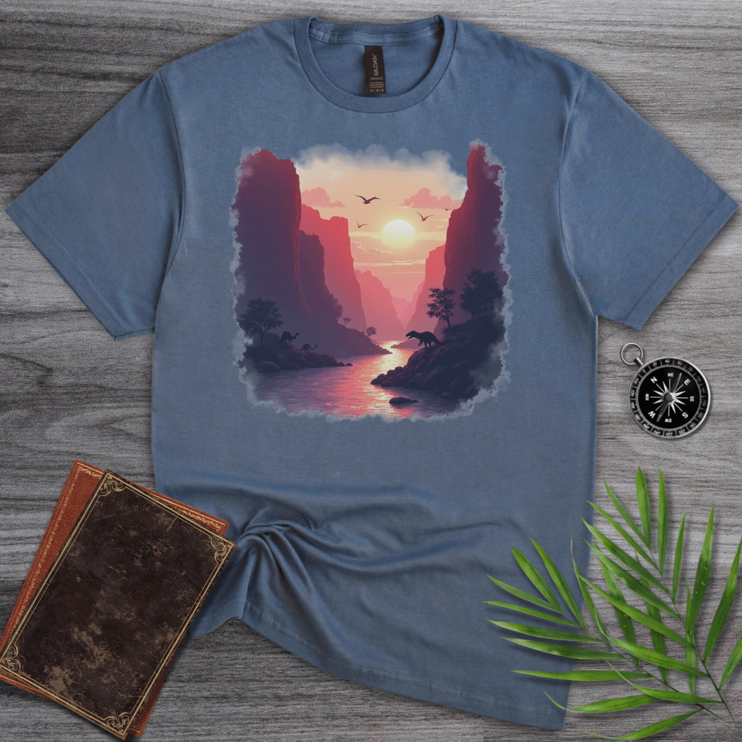 T-Shirt Heather Indigo / S Prehistoric Geologic Valley Graphic T-Shirt