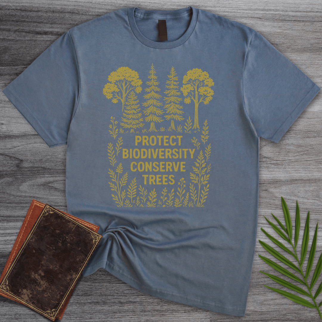T-Shirt Heather Indigo / S Protect Biodiversity: Conserve Trees T-Shirt