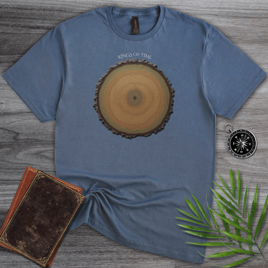 T-Shirt Heather Indigo / S Rings of Time: Tree Rings T-Shirt