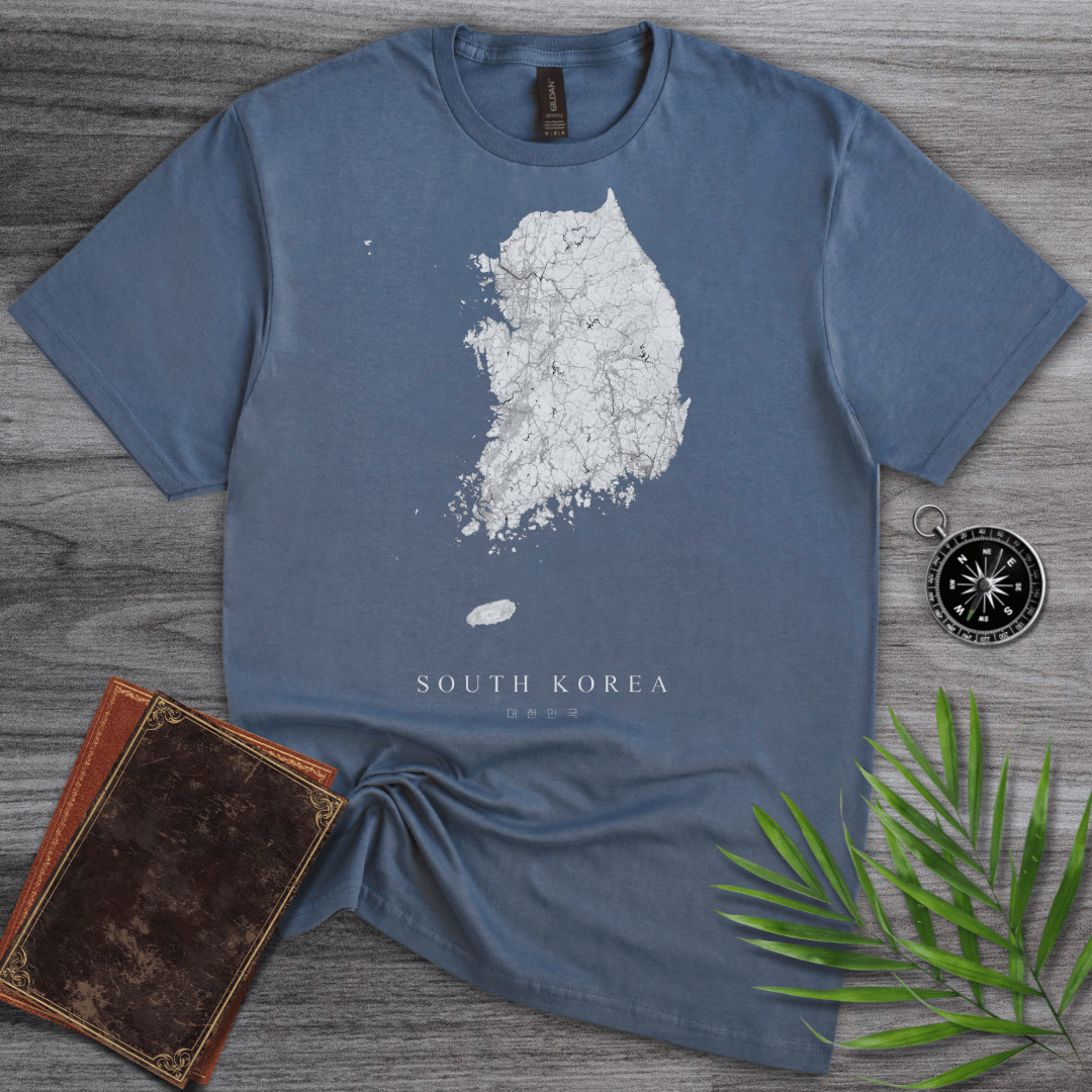 T-Shirt Heather Indigo / S South Korea Map T-Shirt