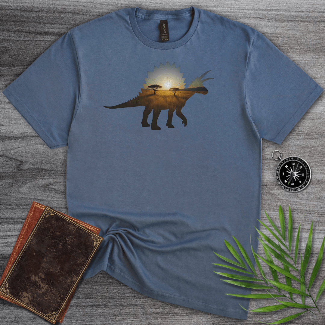 T-Shirt Heather Indigo / S Stegosaurus Environment Silhouette T-Shirt