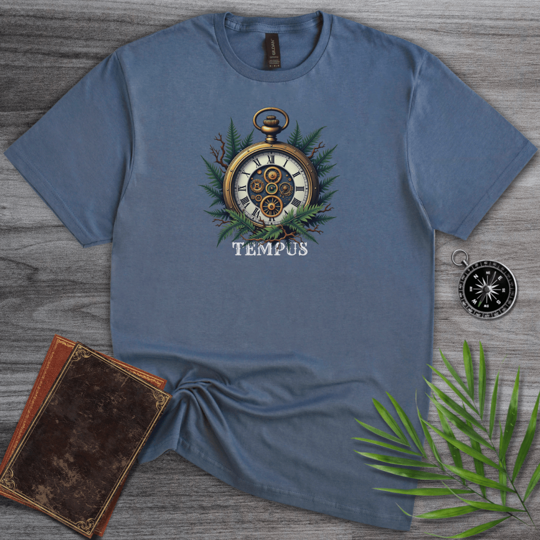 T-Shirt Heather Indigo / S TEMPUS: Steampunk Watch T-Shirt