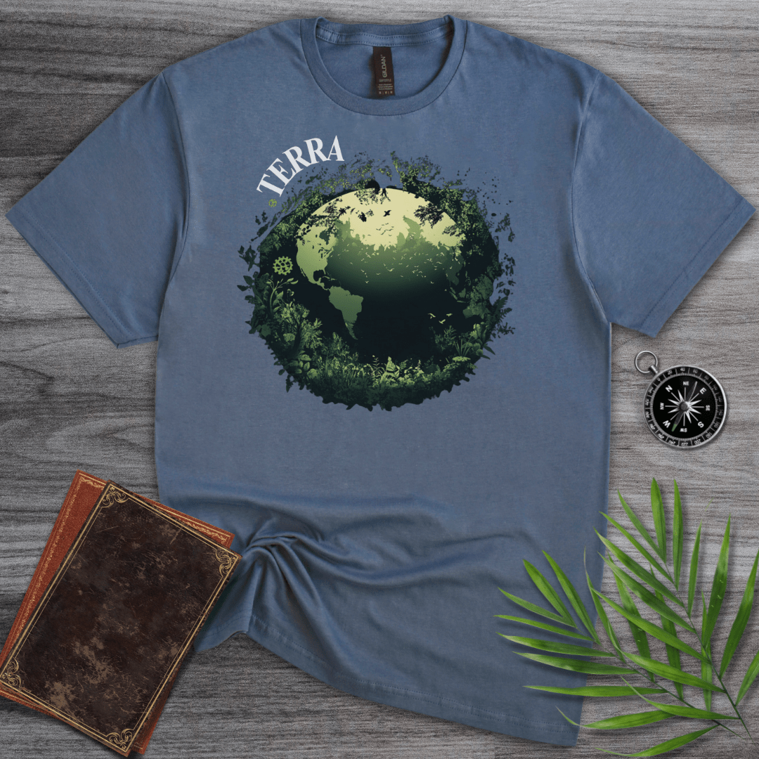 T-Shirt Heather Indigo / S Terra, Green Earth Graphic T-Shirt