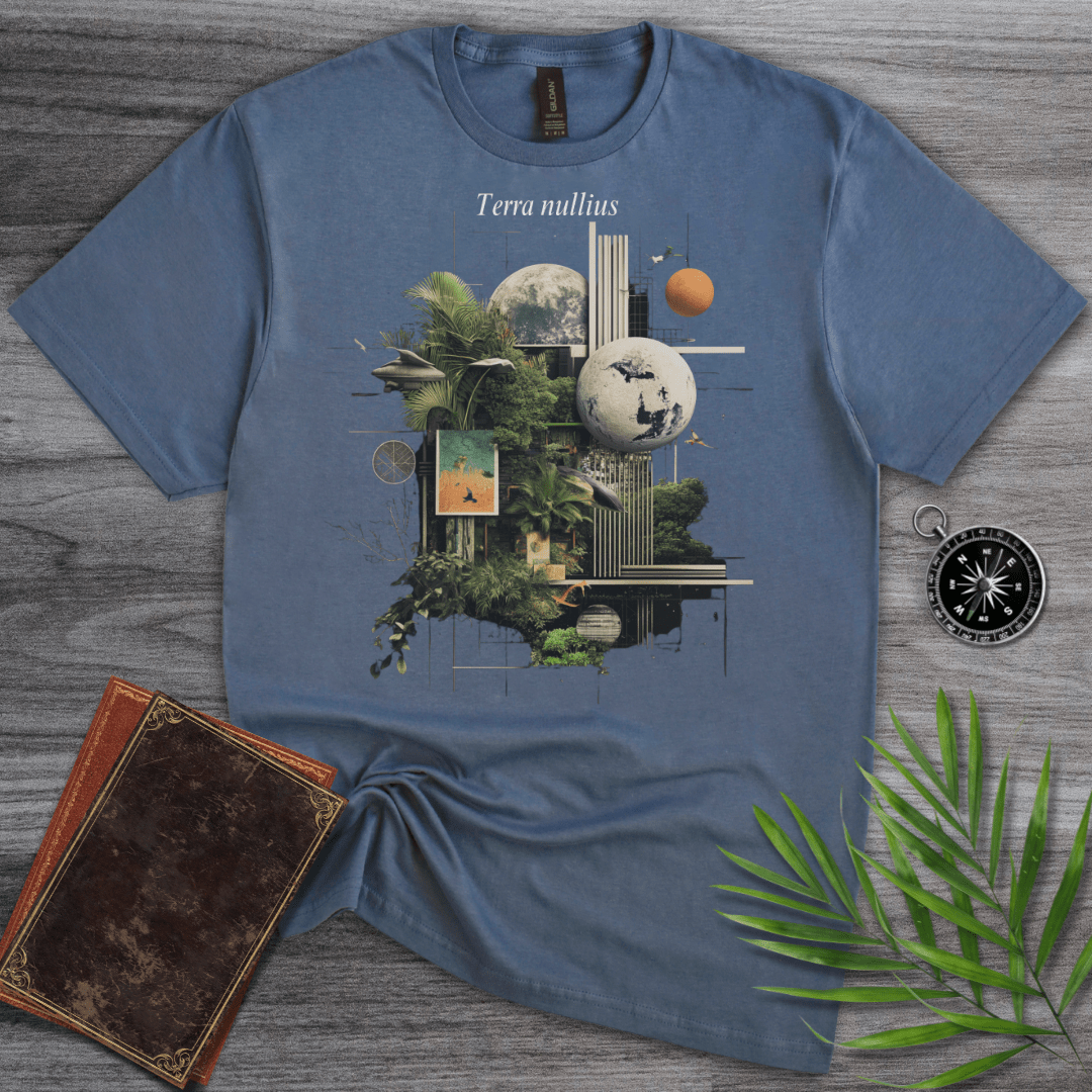 T-Shirt Heather Indigo / S Terra Nullius T-Shirt: Geometric Nature and Earth