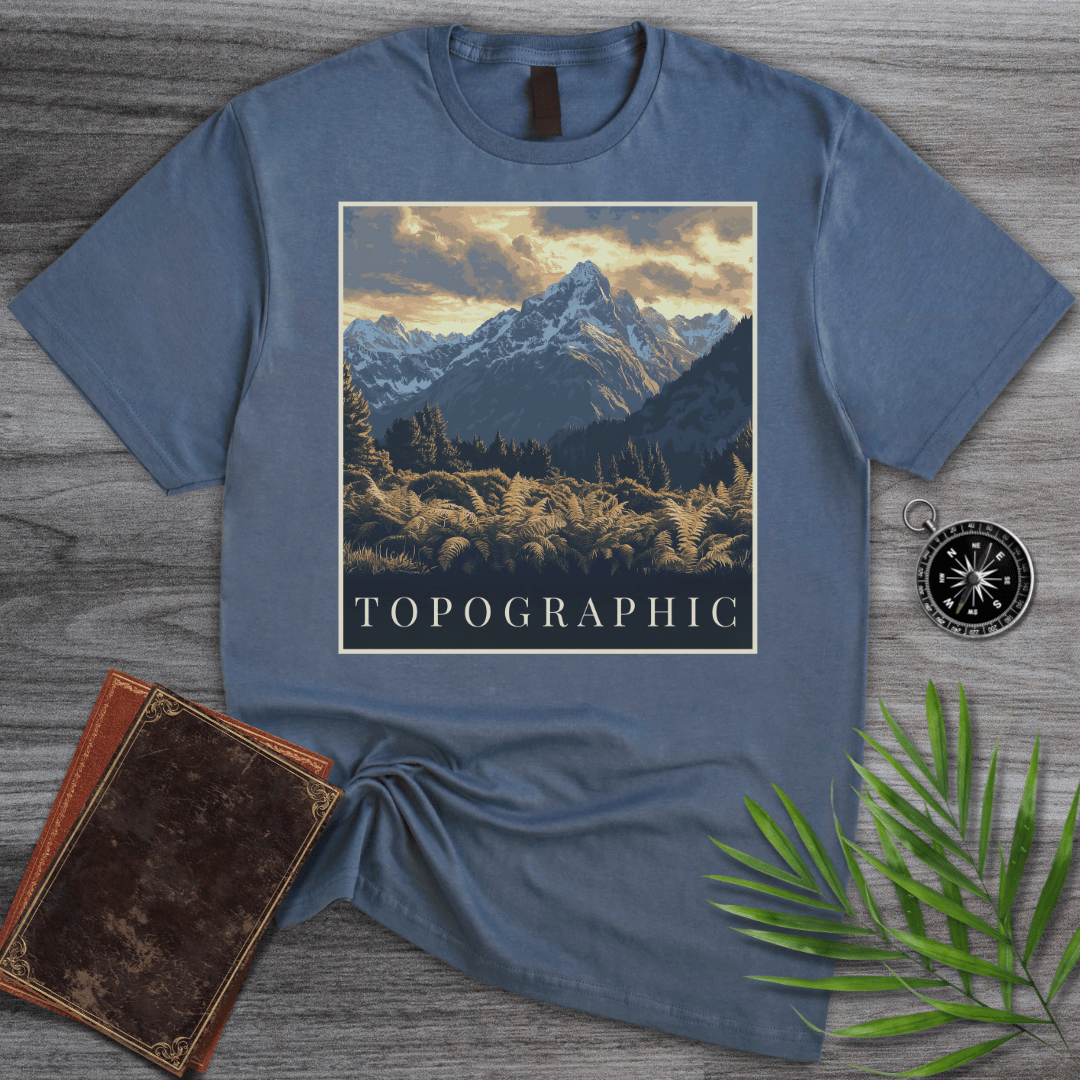 T-Shirt Heather Indigo / S Topographic Stone Mountain T-Shirt