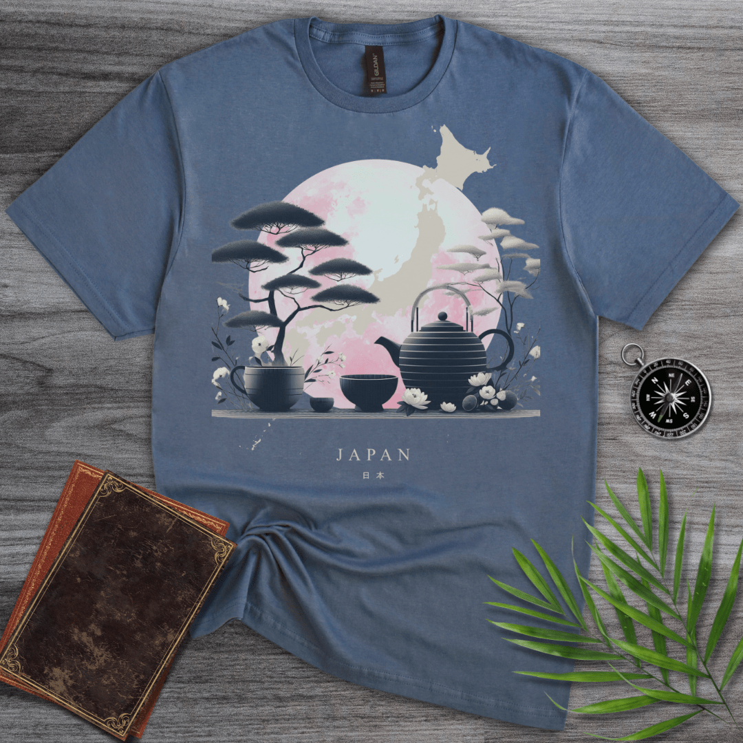 T-Shirt Heather Indigo / S Traditional Japan Graphic Map T-Shirt