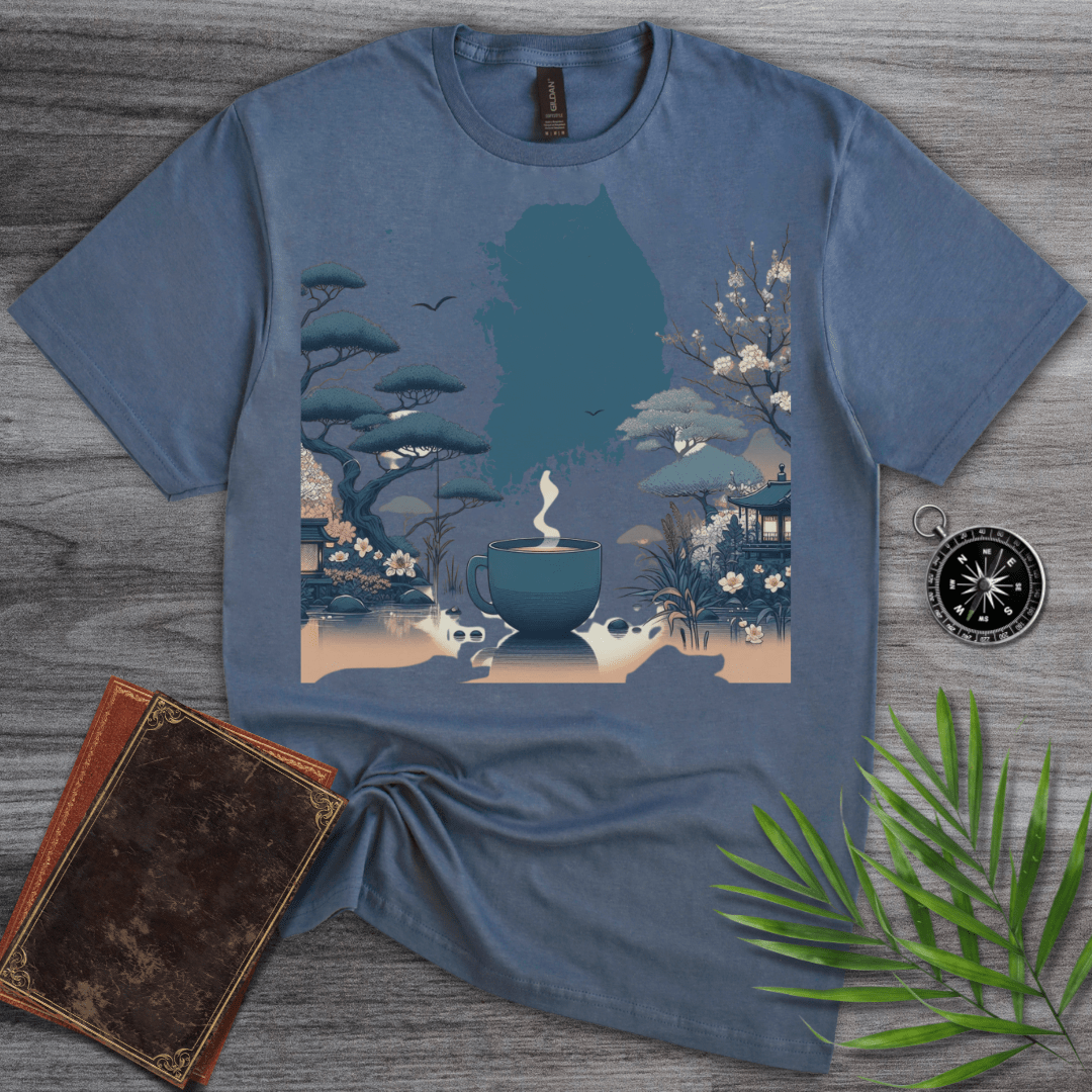 T-Shirt Heather Indigo / S Traditional Korean Graphic Map T-Shirt