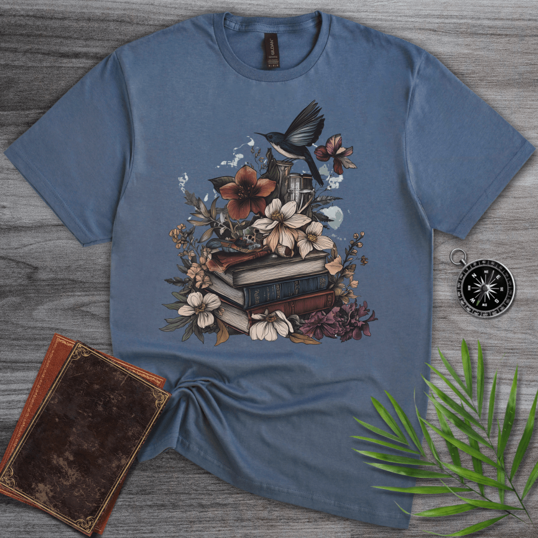 T-Shirt Heather Indigo / S Vintage Floral Nature T-Shirt