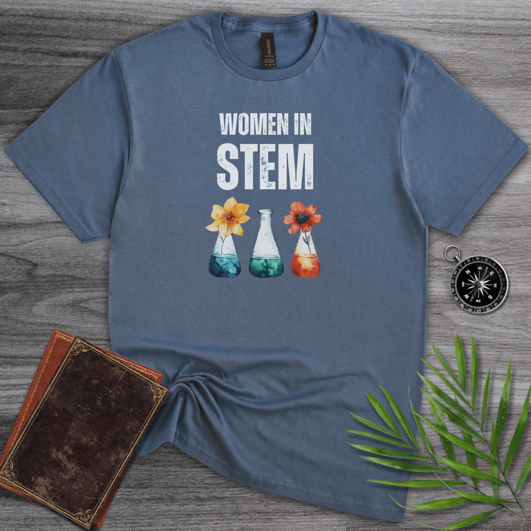 T-Shirt Heather Indigo / S Women in STEM Flower T-Shirt