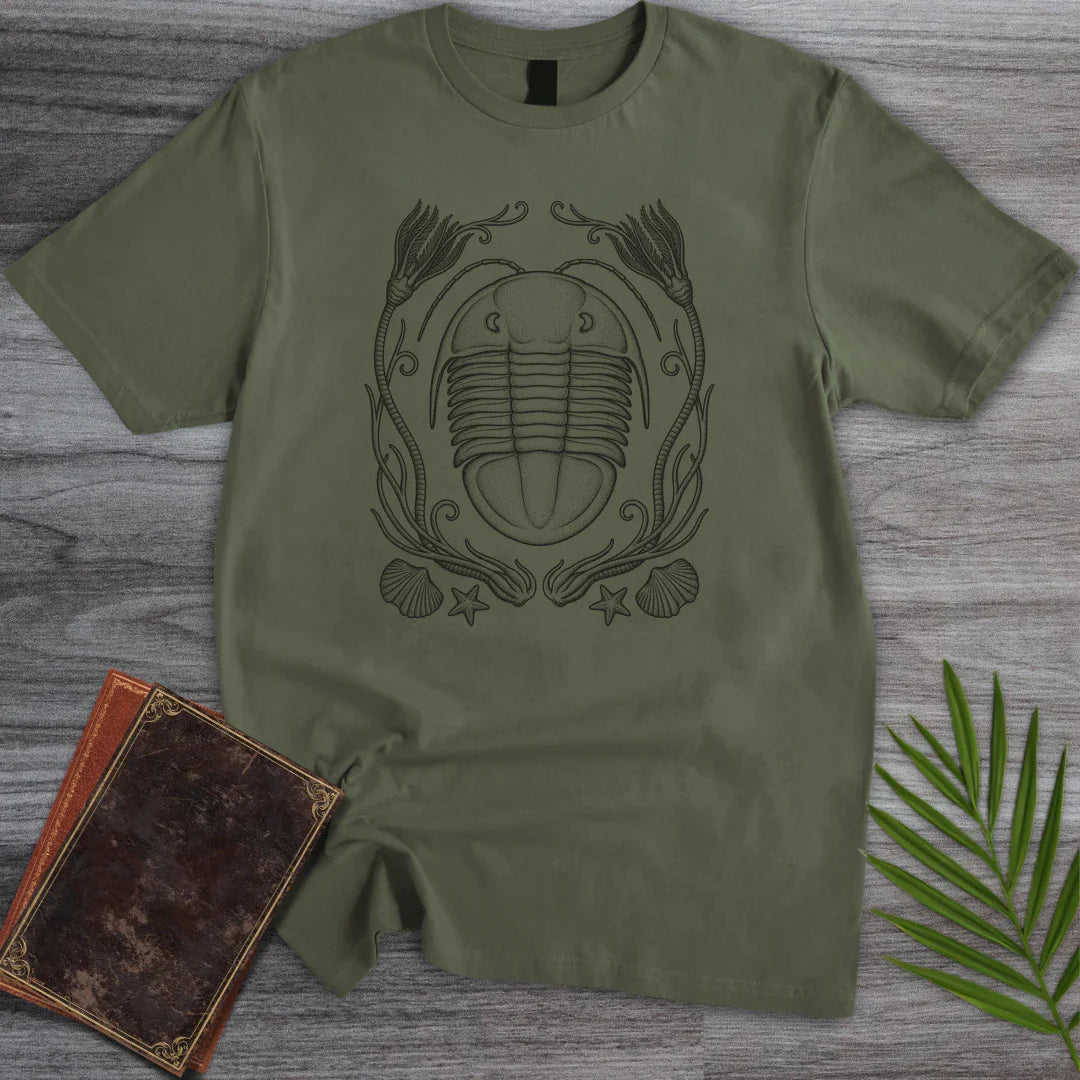 T-Shirt Military Green / M Crinoid Wreath Isotelus T-Shirt