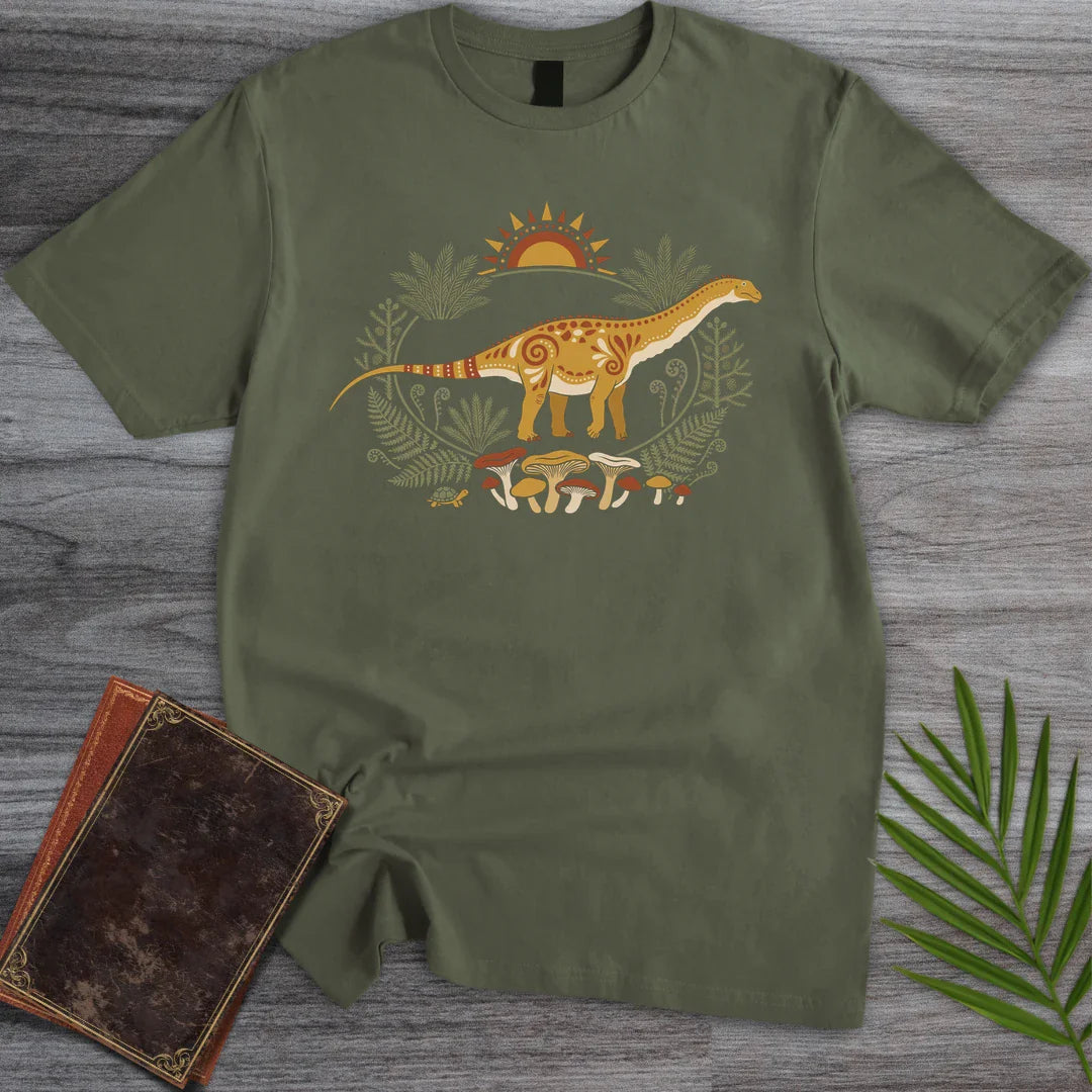 T-Shirt Military Green / M Folk Sunrise Apatosaurus T-Shirt