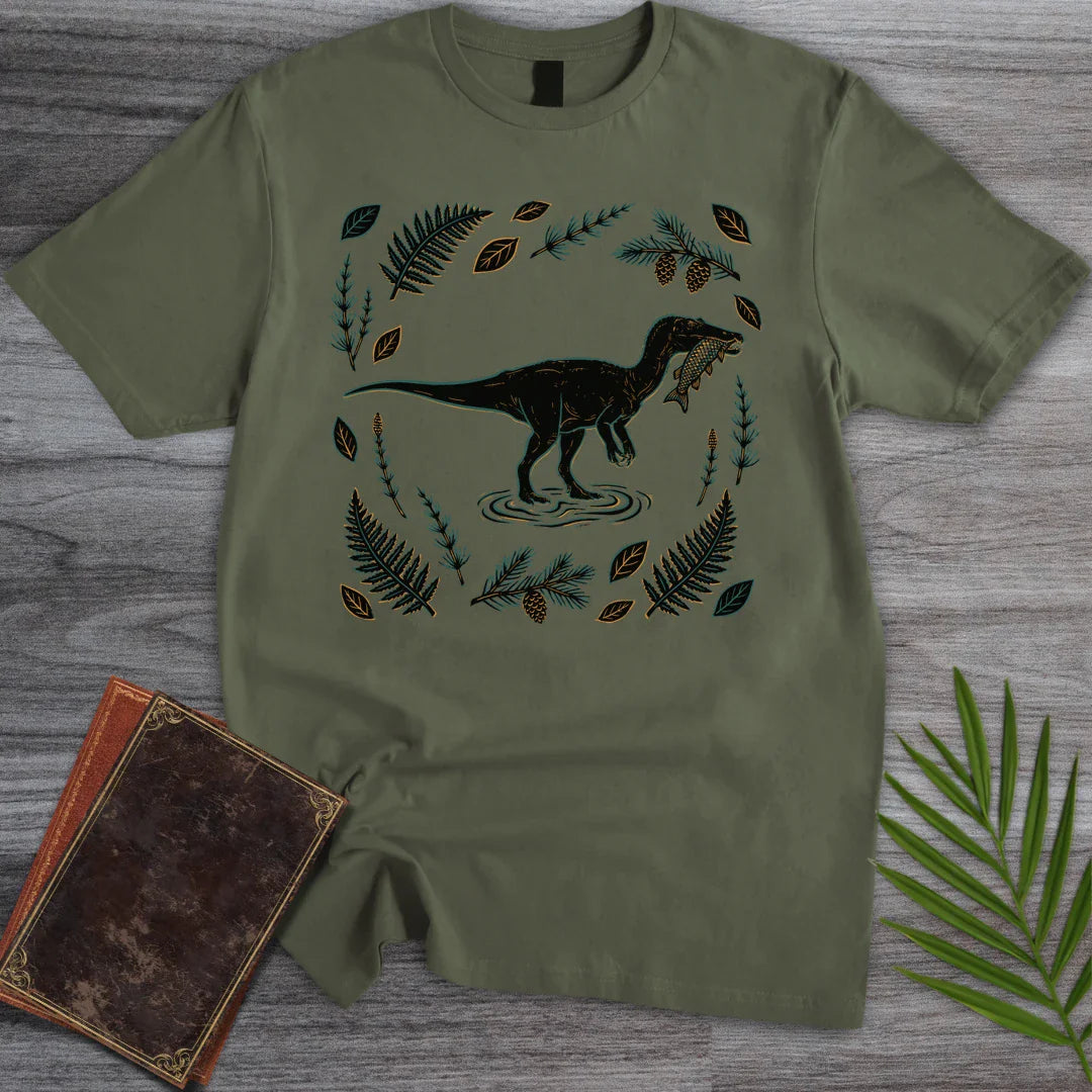 T-Shirt Military Green / M Gone Fishing Baryonyx T-Shirt