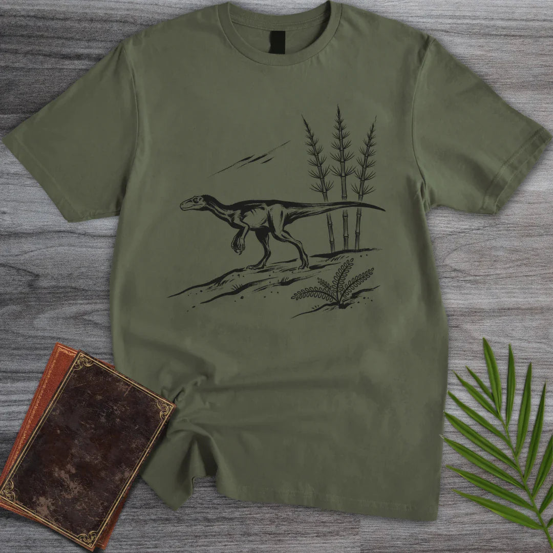 T-Shirt Military Green / M Ink Brush Herrerasaurus T-Shirt