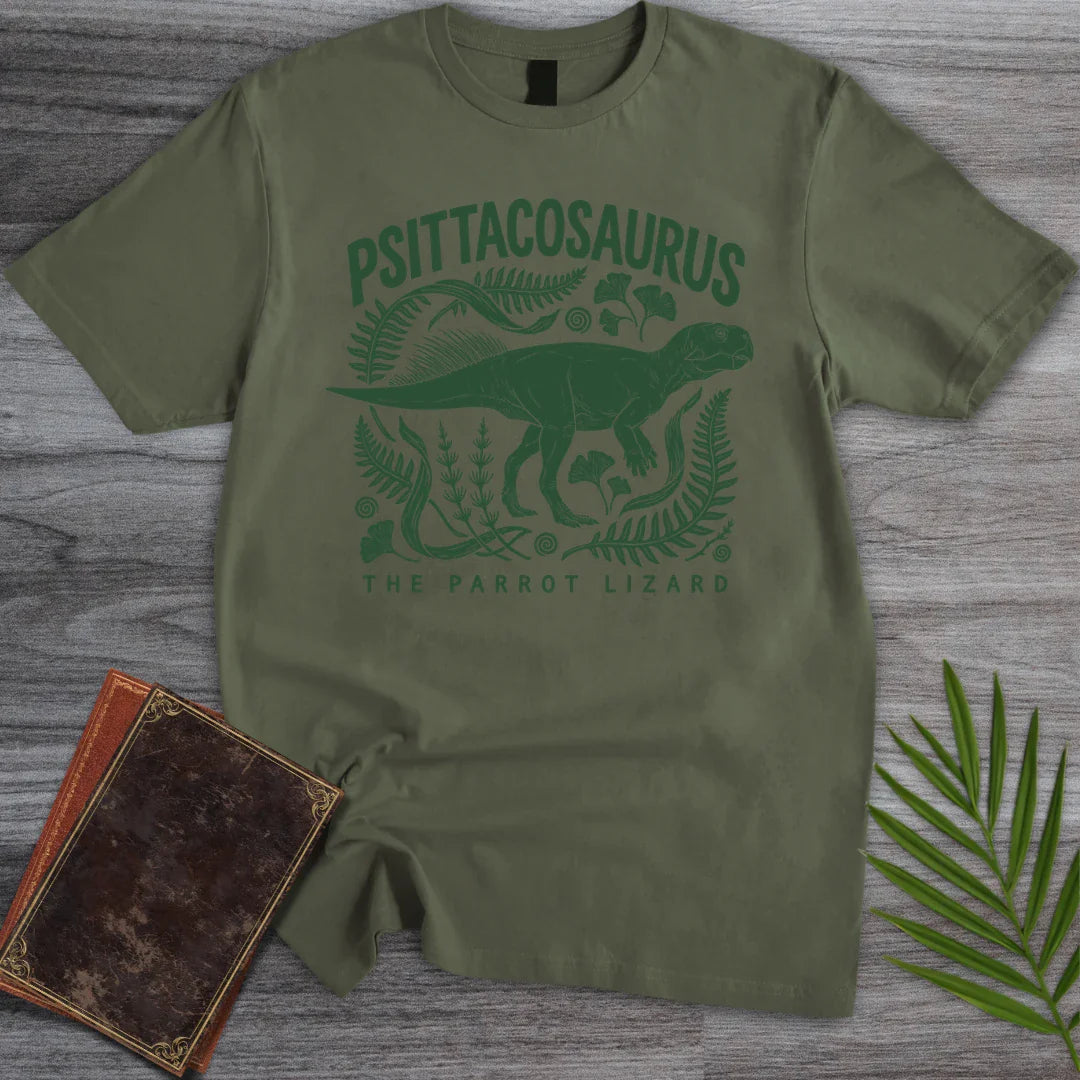 T-Shirt Military Green / M Parrot Lizard Psittacosaurus T-Shirt