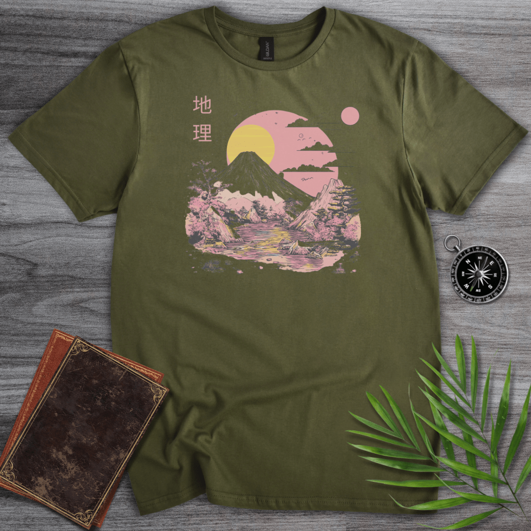 T-Shirt Military Green / S 1980's Geography Aesthetic Graphic T-Shirt