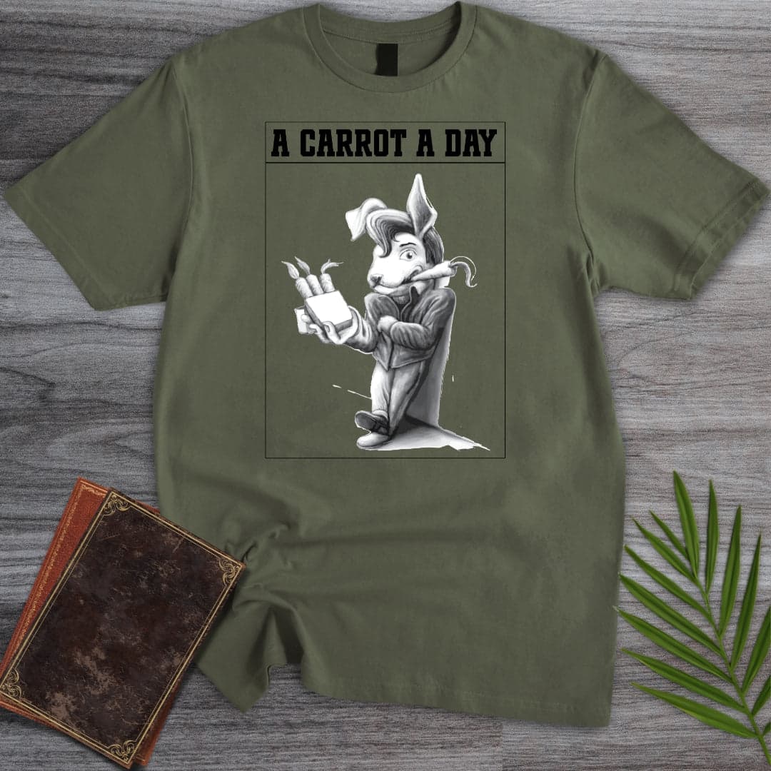 T-Shirt Military Green / S A Carrot A Day Rabbit T-Shirt (Doobie)