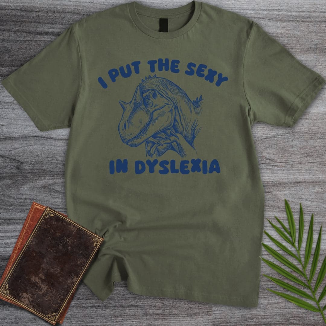 T-Shirt Military Green / S A Little Dinolexic T-Shirt