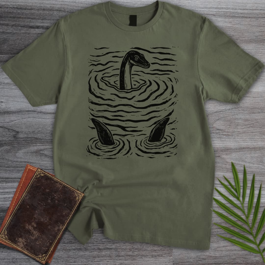 T-Shirt Military Green / S A Simple Plesiosaurus Swim T-Shirt