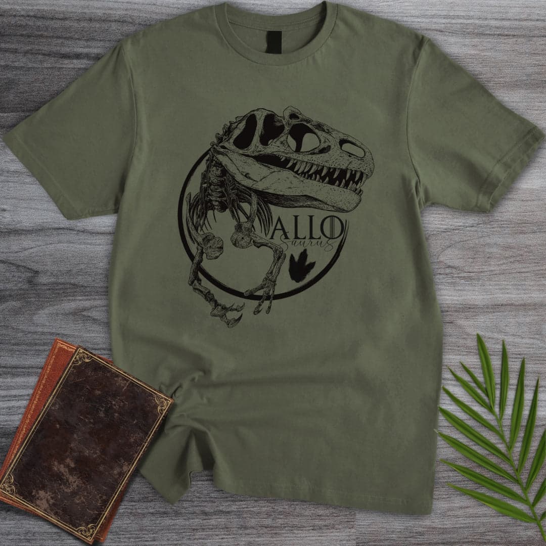 T-Shirt Military Green / S Allosaurus Fossil Step T-Shirt (farkas.art)
