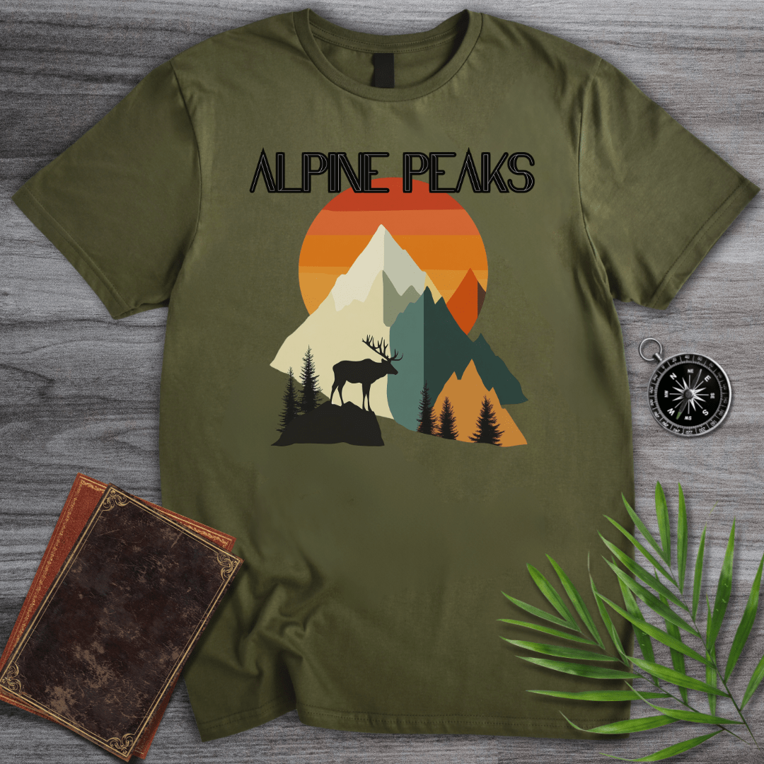 T-Shirt Military Green / S Alpine Peaks Mountain T-Shirt