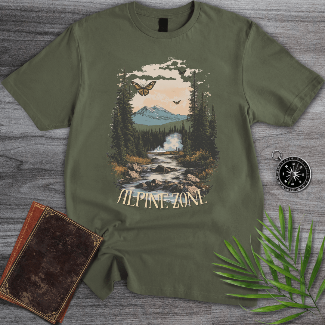 T-Shirt Military Green / S Alpine Zone Retro Graphic T-Shirt